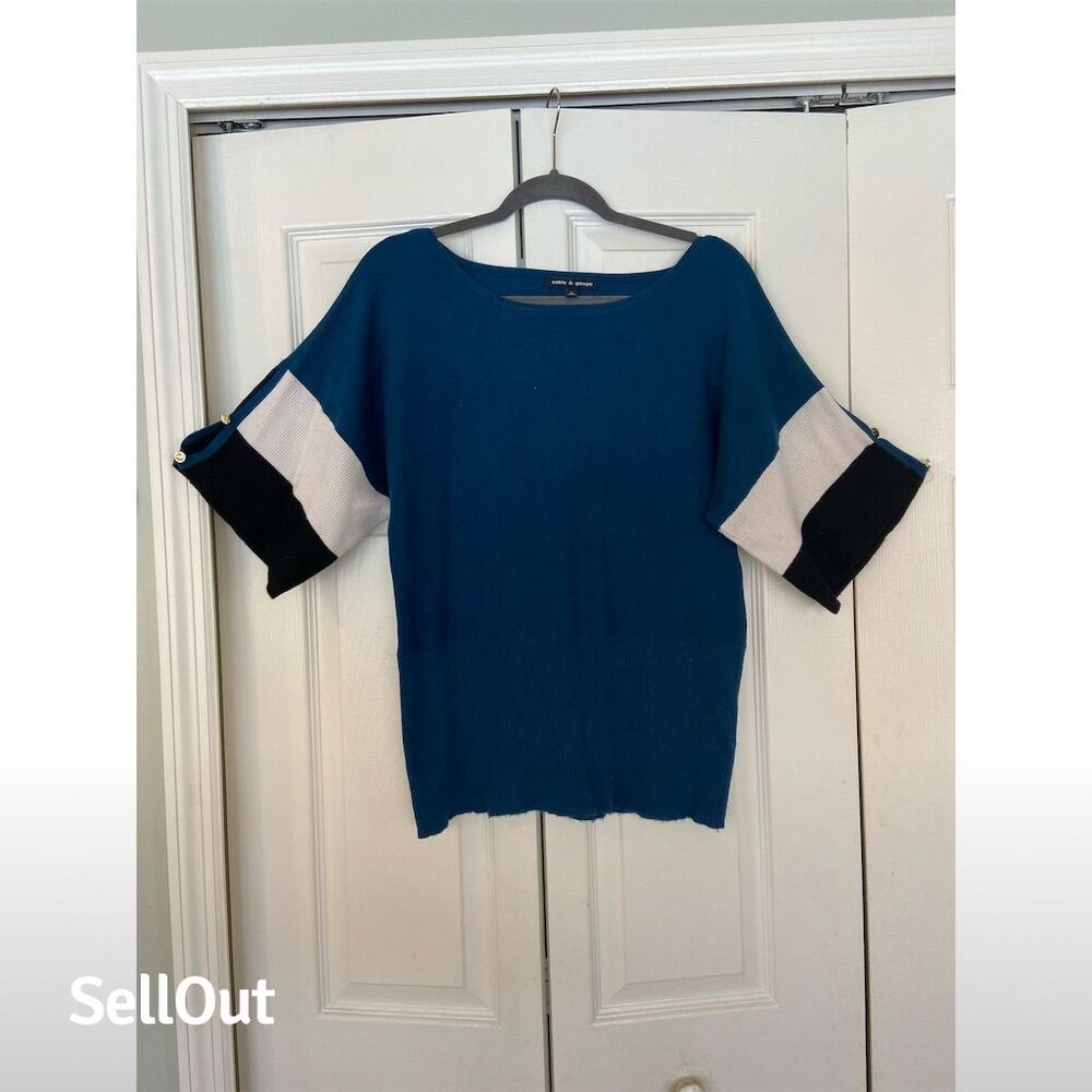 Cable & Gauge Women's Colorblock Knit Top Multicolor Size M